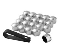 Copridadi Ruota Auto per Citroen C2, 20 Pezzi Copri Dado Tappi Protettivi per Bulloni Plastica Esagonali con Pinza di Rimozione,E/Silver-B/19mm
