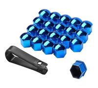 Copridadi Ruota Auto per Citroen C2, 20 Pezzi Copri Dado Tappi Protettivi per Bulloni Plastica Esagonali con Pinza di Rimozione,B/Blue-C/21mm