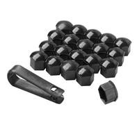 Copridadi Ruota Auto per Citroen C2, 20 Pezzi Copri Dado Tappi Protettivi per Bulloni Plastica Esagonali con Pinza di Rimozione,A/Black-B/19mm