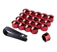 Copridadi Ruota Auto per Citroen C2, 20 Pezzi Copri Dado Tappi Protettivi per Bulloni Plastica Esagonali con Pinza di Rimozione,D/Red-C/21mm