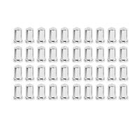 Copridado Ad Aletta 33 Mm, Tappi Copridado a Pressione in Acciaio Inossidabile, Copridado Ad Aletta Flangiato per Camion, Rimorchi e Veicoli, Bianco (40 pezzi)