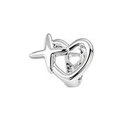 Copridente Singolo Stella e Cuore Traforato, Placcato Oro e Argento 18K Accessorio Dentale Hip Hop Unisex Regalo(Silver)