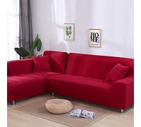 Copridivani componibili a forma di L, super elasticizzati, 1 copridivano per divano a 3 posti, copri chaise per animali domestici, per bambini, grande, rosso