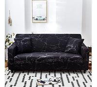 Copridivani Due Postii Trama Di Marmo Nero Copridivano Elasticizzato Universale Telo Divano Protettiva Antiscivolo Divano Lavabile per Gatto Cani (145cm-185cm)