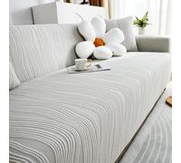 Copridivano 1/2/3/4/5 posti, Copri Divano spesso ed elegante - Fodere Copridivani elastico in velluto jacquard con braccioli per il soggiorno - Antiscivolo ( Color : Light Gray , Size : 5 seater )