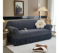 Copridivano 1/2/3/4 Posti con Braccioli, Copri Divano AntiGraffio Gatto, Copridivani Elasticizzati, Universale Moderno Copri Divano, Impermeabile,Grigio,3 Sitzer