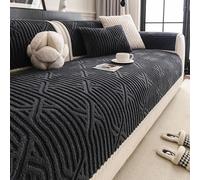 Copridivano 1/2/3/4 Posti con Braccioli, Copriseduta Divano, Sofa Protettore Antigraffio Gatto, Fodere Copridivano Angolare Copri divano Antiscivolo Chaise Longue a Forma di L(Black,110*180cm)