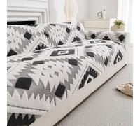 Copridivano 1 2 3 4 Posti, Copriletto Matrimoniale Multiuso Copritutto, Coperta Copridivano Antiscivolo Reversibile, Lavabile Coperta Decorativa per Divano(Grey,90x180cm)