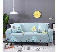 Copridivano 2 Posti Blu Chiaro Giallo Copri Divano 2 Posti con Braccioli Spandex Copridivano Antigraffio Gatto Lavabile Copertura Divano Universale Copridivani Elastici Durabile Coprifivano