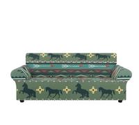 Copridivano 2 Posti Cavallo Verde Copri Divano 2 Posti con Braccioli Spandex Copridivano Antigraffio Gatto Lavabile Copertura Divano Universale Copridivani Elastici Durabile Coprifivano