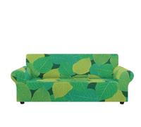 Copridivano 2 Posti Foglie Verde Menta Copri Divano 2 Posti con Braccioli Spandex Copridivano Antigraffio Gatto Lavabile Copertura Divano Universale Copridivani Elastici Durabile Coprifivano