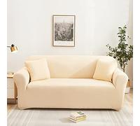 Copridivano 2 Posti Minimalista Beige Copri Divano 2 Posti con Braccioli Spandex Copridivano Antigraffio Gatto Lavabile Copertura Divano Universale Copridivani Elastici Durabile Coprifivano