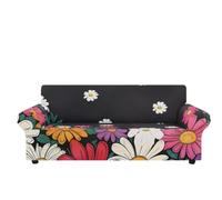 Copridivano 2 Posti Rosa Viola Nero Copri Divano 2 Posti con Braccioli Spandex Copridivano Antigraffio Gatto Lavabile Copertura Divano Universale Copridivani Elastici Durabile Coprifivano