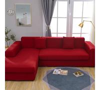 Copridivano 2 Posti Rosso Minimalista Copri Divano 2 Posti con Braccioli Spandex Copridivano Antigraffio Gatto Lavabile Copertura Divano Universale Copridivani Elastici Durabile Coprifivano