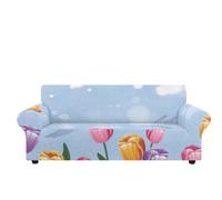 Copridivano 2 Posti Telo Copridivano Antigraffio Gatto Divano Copri Divano | Spandex Elastici Lavabile Durabile Universale Sofa Cover per Soggiorno Antiscivolo Antimacchia,Rosa Viola Blu