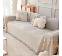 Copridivano 3/4/5/2 Posti Coperta Divano con Bordo in Nappe, Antiscivolo Ciniglia Multiuso Coperta Fodera per Divano Forma di L Antipolvere Protettiva Copriletto, Lavabile Copri Divano (Color : C, S