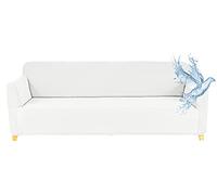 Copridivano 3 posti (180-220 CM), copridivano impermeabile estensibile, protege divani con braccioli, colore: bianco