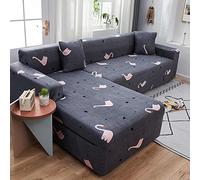 Copridivano 3 Posti Animale Grigio Rosa Copri Divano 3 Posti con Braccioli Spandex Copridivano Antigraffio Gatto Lavabile Copertura Divano Universale Copridivani Elastici Durabile Coprifivano