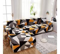 Copridivano 3 Posti Arancione Bianco Nero Copri Divano 3 Posti con Braccioli Spandex Copridivano Antigraffio Gatto Lavabile Copertura Divano Universale Copridivani Elastici Durabile Coprifivano