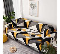 Copridivano 3 Posti Arancione Grigio Bianco Copri Divano 3 Posti con Braccioli Spandex Copridivano Antigraffio Gatto Lavabile Copertura Divano Universale Copridivani Elastici Durabile Coprifivano