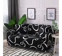 Copridivano 3 Posti Astratto Bianco Nero Sofa Cover Spandex Lavabile Telo Copridivano Antigraffio Gatto Copri Divani Moderna Universale Copridivani Elastici Copri Divano