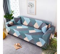 Copridivano 3 Posti Blu Grigio Beige Copri Divano 3 Posti con Braccioli Spandex Copridivano Antigraffio Gatto Lavabile Copertura Divano Universale Copridivani Elastici Durabile Coprifivano