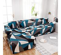 Copridivano 3 Posti Blu Nero Grigio Copri Divano 3 Posti con Braccioli Spandex Copridivano Antigraffio Gatto Lavabile Copertura Divano Universale Copridivani Elastici Durabile Coprifivano