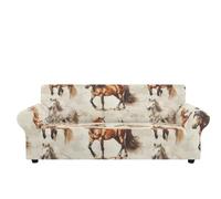 Copridivano 3 Posti Cavallo Marrone Beige Telo Divano Copri Divano Estivo