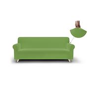 Copridivano 3 Posti con Braccioli Più Bello - Salvadivano Elasticizzato, Aderenza Perfetta da 170 a 240 cm - Telo Copri Divano, Tessuto Bielastico in molti Colori (3 Posti, Verde mela)