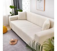 Copridivano 3 Posti Crema Bianca Copri Divano 3 Posti con Braccioli Spandex Copridivano Antigraffio Gatto Lavabile Copertura Divano Universale Copridivani Elastici Durabile Coprifivano