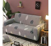 Copridivano 3 Posti Foglia Grigia Beige Copri Divano 3 Posti con Braccioli Spandex Copridivano Antigraffio Gatto Lavabile Copertura Divano Universale Copridivani Elastici Durabile Coprifivano