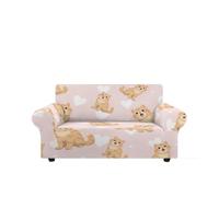 Copridivano 3 Posti Gatto Bianco Rosa Copri Divano 3 Posti con Braccioli Spandex Copridivano Antigraffio Gatto Lavabile Copertura Divano Universale Copridivani Elastici Durabile Coprifivano