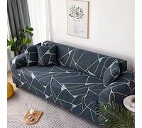 Copridivano 3 Posti Geometria Blu Del Cielo Copri Divano 3 Posti con Braccioli Spandex Copridivano Antigraffio Gatto Lavabile Copertura Divano Universale Copridivani Elastici Durabile Coprifivano