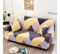 Copridivano 3 Posti Geometria Gialla Limone Copri Divano 3 Posti con Braccioli Spandex Copridivano Antigraffio Gatto Lavabile Copertura Divano Universale Copridivani Elastici Durabile Coprifivano