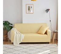 Copridivano 3 Posti Stampa Gialla Minimalista Copri Divano 3 Posti con Braccioli Spandex Copridivano Antigraffio Gatto Lavabile Copertura Divano Universale Copridivani Elastici Durabile Coprifivano