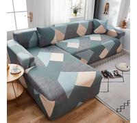 Copridivano 3 Posti Verde Grigio Blu Copri Divano 3 Posti con Braccioli Spandex Copridivano Antigraffio Gatto Lavabile Copertura Divano Universale Copridivani Elastici Durabile Coprifivano