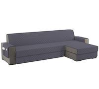 Copridivano 4 Posti con Penisola Impermeabile, Copridivano Penisola Destra/Sinistra Universale Reversibile, Copri Divano Antigraffio Indispensabile per Animali Domestici ( L 300CM, Grigio Scuro)