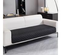 Copridivano 77 x 178 cm, in tessuto scozzese spazzolato, impermeabile, con retro antiscivolo e resistenza ai graffi degli animali domestici (nero)