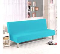 Copridivano a 3 posti con sistema click clack, elasticizzato e regolabile, design libero, colore celeste, perfetto per divani letto, facile da installare e pulire, decorazione moderna per la casa