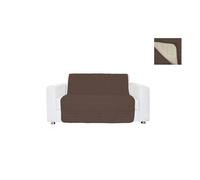 Copridivano a Fascia 3 Posti 175x190 cm in Microfibra Doubleface Marrone/Panna