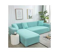 Copridivano a forma di L, in poliestere, per divano a 3 posti con chaise longue destro, protezione moderna in tinta unita, resistente ed elegante