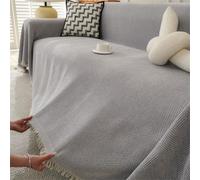 Copridivano a forma di L per animali domestici da 1 a 4 posti, in ciniglia, antigraffio, grigio chiaro, 180 x 380 cm, protezione per divano per cani e gatti