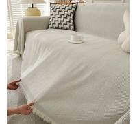 Copridivano a L per divano da 1 a 4 posti, in ciniglia, antigraffio, per animali domestici, beige, 180 x 340 cm, protezione per mobili per cani e gatti