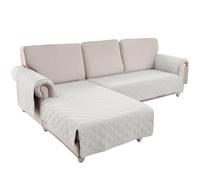 Copridivano angolare impermeabile a forma di L per divano ad angolo destro sinistro 2, 3 o 4 posti, beige taglia L