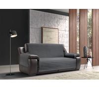 Copridivano Antimacchia Trapuntato Modello Sofà Grigio Chiaro-Grigio Scur