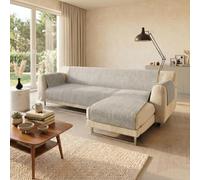 Copridivano Antiscivolo "Comfort" con Penisola DX, Beige, 290 cm