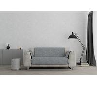 Copridivano Antiscivolo COMFORT Made in Italy-Copridivano 2 Posti Maxi con Braccioli, Seduta 150 cm, Salvadivano con Fondo in Gomma Antiscivolo, Proteggi Divano Artigianale Tinta Unita - GRIGIO SCURO