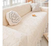 Copridivano antiscivolo con gonna, elegante protezione per divano per famiglie con bambini e animali domestici, tessuto morbido al tatto, design non si muove, perfetto per l'arredamento del soggiorno
