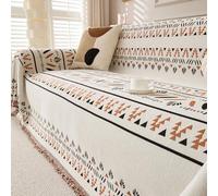 Copridivano Antiscivolo Copridivani Protezione per Divani per Animali Domestici con Nappine, Protezione Lavabile per Mobili In Ciniglia per Divani Componibili a L Orange 180x230cm