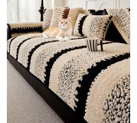 Copridivano Antiscivolo, Copridivano in Ciniglia, Copridivano Ad Angolo, Divano A Forma di L, Coperta Protettiva per Divano Cane Gatto Universale Copridivano(Black,120x160cm)